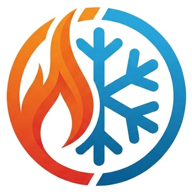 Logo HBT Climatique – Levasseur : une flamme et un flocon